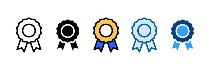 Award Ribbon Icon Set Multiple Style Collection