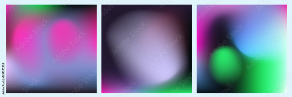 Aufkleber abstract vector illustration featuring soft gradient shapes and blurred neon hues in a modern fluid 
