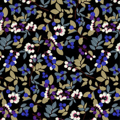 blueberry seamless pattern design