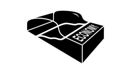 economic tsunami, black isolated silhouette