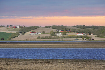 Agricultural area Byneset in the spring, Norway