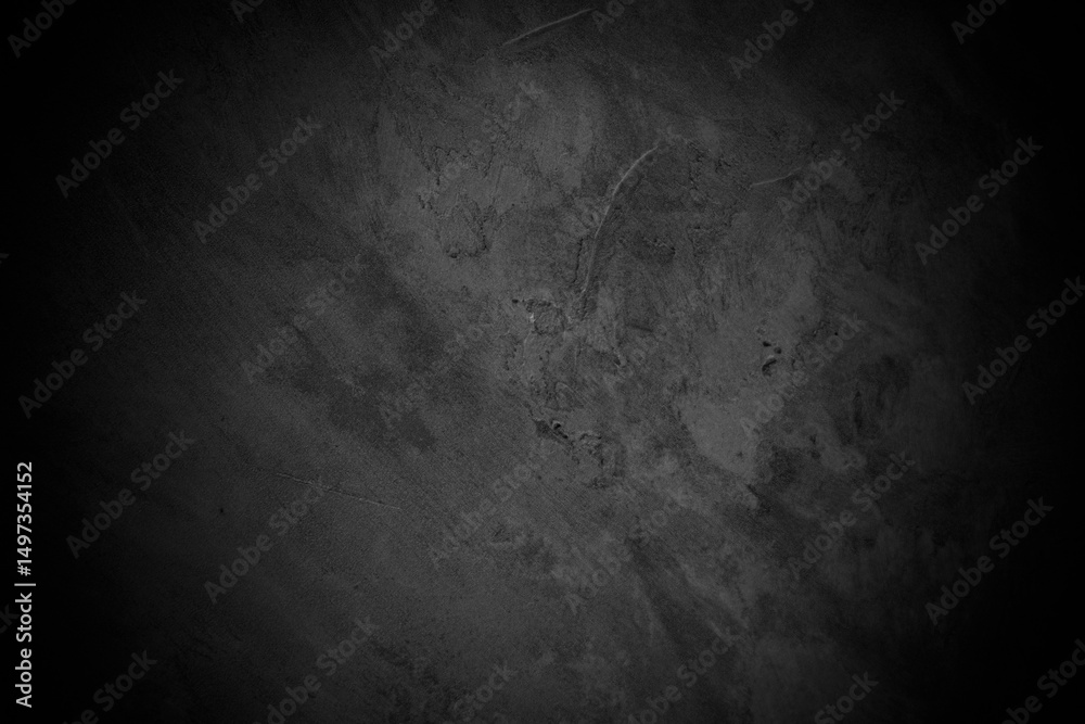 Poster Old wall texture cement dark black gray background abstract grey color design are light with white gradient background.