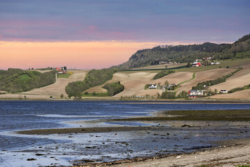 Agricultural area Byneset in the spring, Norway