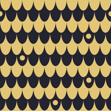 Geometric ornament with semicircular shapes. Seamless background.