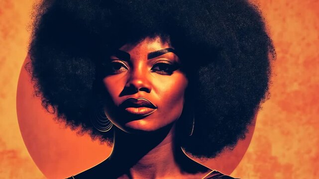Black woman with natural afro hair, symbolizing pride, freedom, and heritage for Juneteenth and Black History Month.