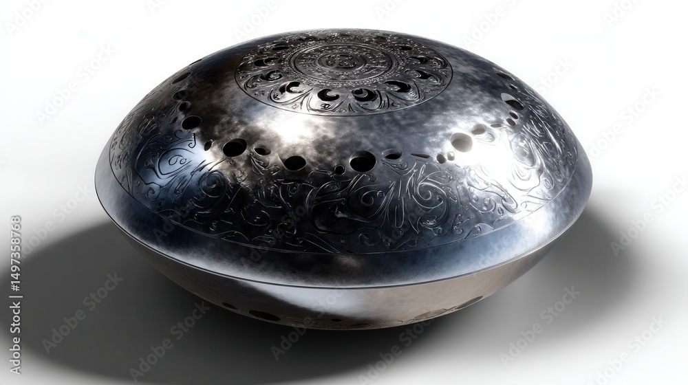 Aufkleber A silver object with a pattern on it