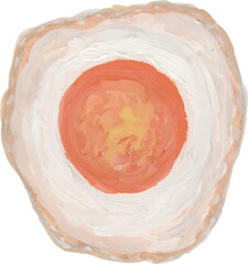 Hand-painted watercolor illustration of a fried egg
