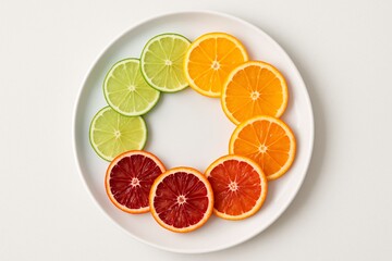Citrus Fruit Platter: Colorful Display of Orange, Lime, Lemon, and Blood Orange Slices