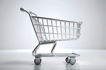 Stylish and Modern Shopping Cart on a Minimalist Background for Retail and E commerce Marketing Needs