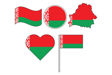 set of badges with flag of Belarus vector illustration