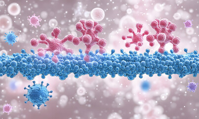 Cellular interaction of molecules in the immune system