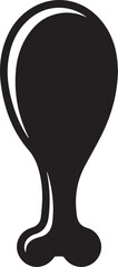 Chicken Leg Silhouette Vector | Flat Black Vector Art for Food Icon Illustration