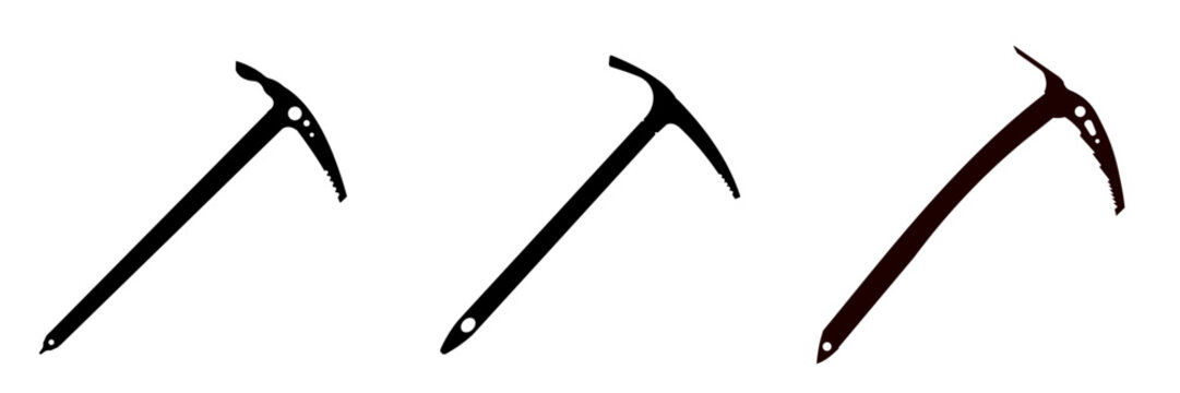 Set of  ice axe silhouette – vector illustration