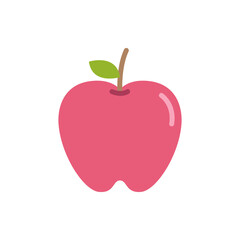Digital rendering of a stylized, whimsical apple with smooth textures and a simple design