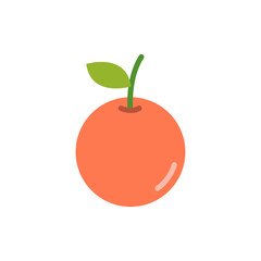 Vibrant fruit illustration with smooth textures and minimalist characteristics