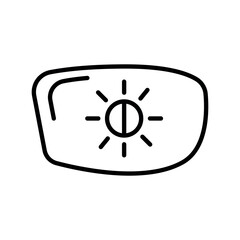 photochromic lenses black line icon for digital and print projects.