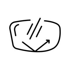 scratch resistant black line icon for digital and print projects.