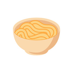 Vector illustration of a bowl of noodle on a white background. Food theme icon with flat style