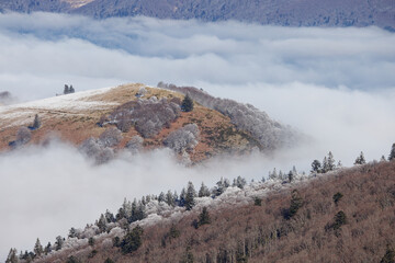 Givre et brume sur les Vosges