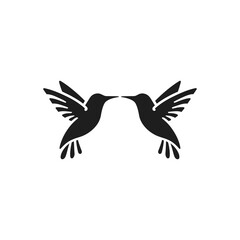 Mirrored Hummingbirds Nature Icon