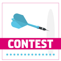 vector flat design blue dart for contest game on white background
