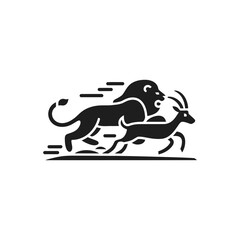 Lion Hunting Gazelle Chase Icon