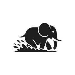 Elephant Splashing Water Icon