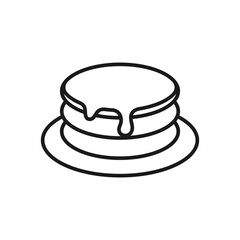 Vector illustration of a pancake on a white background. Food theme icon with line style