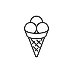 Vector illustration of a ice cream on a white background. Food theme icon with line style
