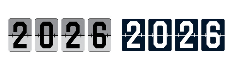 Modern Flip Clock Style 2026 Countdown Year Design