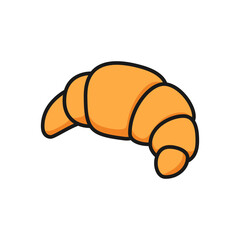 Vector illustration of a croissant on a white background. Food theme icon with solid line style