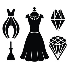 fashion designer element isolated luxury fashion on white background