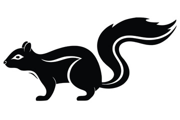 Obraz premium Cute cartoon squirrel vector illustration on a white background with a funny tail symbolizing wild nature