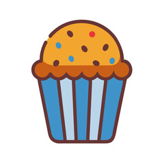 Colorful cupcake with sprinkles on top for desserts and celebrations
