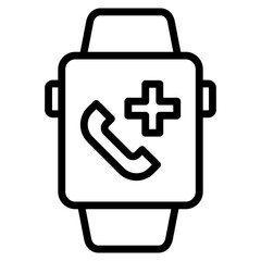 Medical Alert Watch  Icon Element For Design