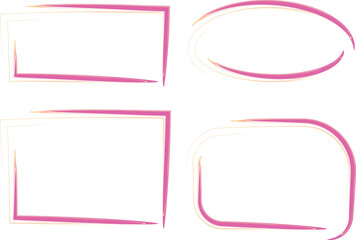 light pink beige colorful line art abstract frames set