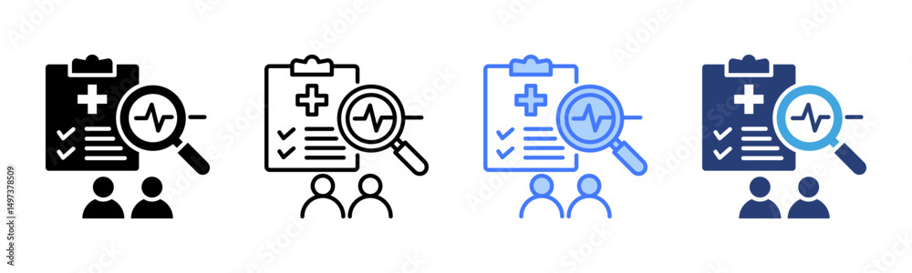 Poster Monitoring icon sheet multiple style collection