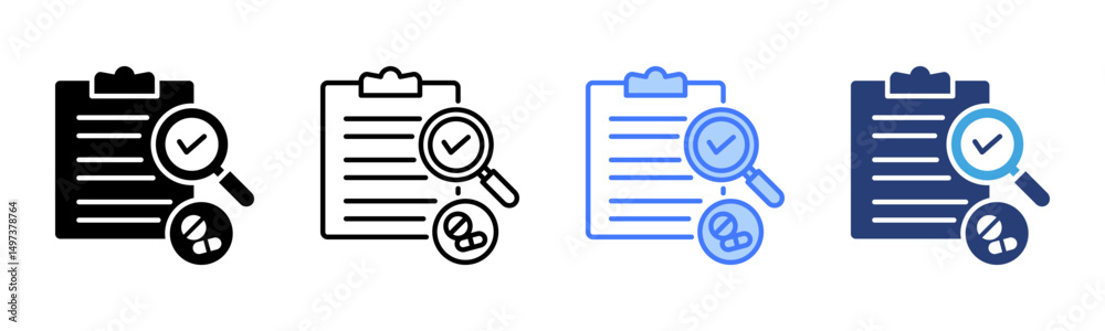 Poster Feasibility icon sheet multiple style collection