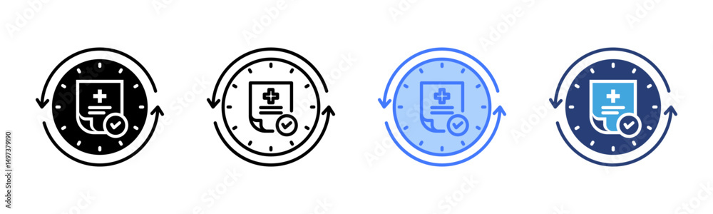 Poster retrospective icon sheet multiple style collection