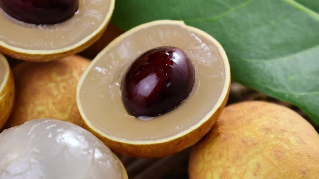 Close-up of longan in a basket