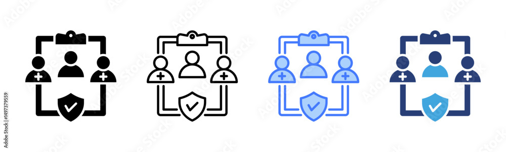 Poster ethics committee icon sheet multiple style collection