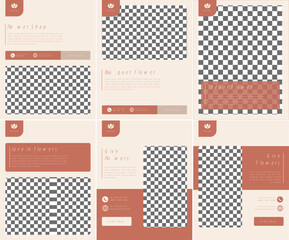 Naklejka premium Instagram Post With Flowers Content Template Design