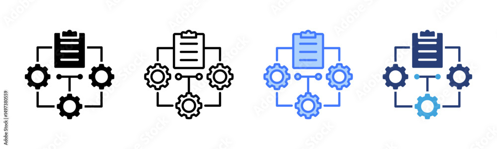Poster Document Management icon sheet multiple style collection