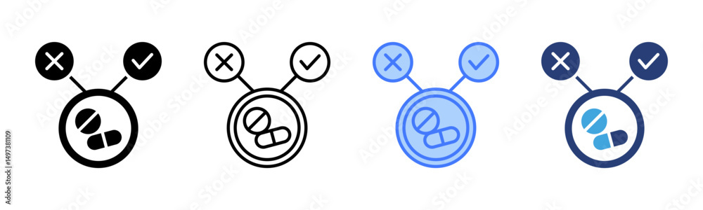 Poster Feasibility icon sheet multiple style collection