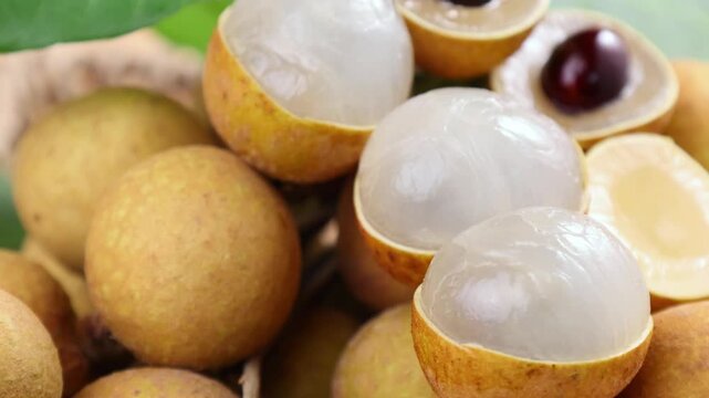 Close-up of longan in a basket