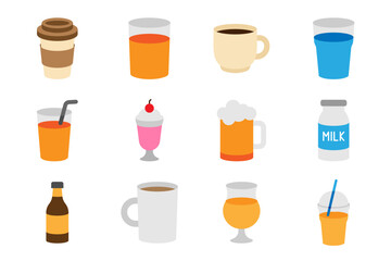 Vector illustration of a drink on a white background. Drinks theme icon with flat style