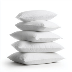 Obraz premium Stack of White Pillows for a Relaxing Sleep , isolated on white background png