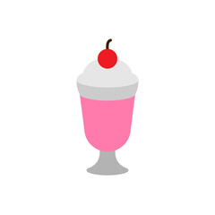 Vector illustration of a milkshake on a white background. Drinks theme icon with flat style