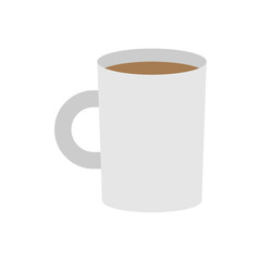 Vector illustration of a glass of coffee on a white background. Drinks theme icon with flat style