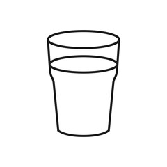 Vector illustration of a glass of water on a white background. Drinks theme icon with line style